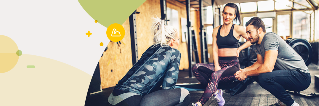 3 people working out at a gym
